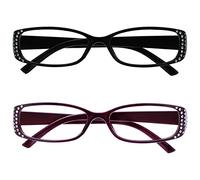 La Compañía Gafas De Lectura Negro Y Negro Púrpura Diamonte Estilo Lectores Valor Pack 2 Mujeres Señoras RR93-15 +1,00
