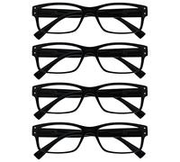 The Reading Glasses Company Gafas De Lectura Pack 4 Hombres Negro Grande Estilo Diseñador Lectores Bisagras Resorte Rrrr11-1 +3,50 4 Unidades 88 g