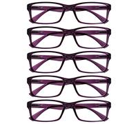 La Compañía Gafas De Lectura Púrpura Valor Pack 5 Hombres Mujeres Estilo Diseñador Lectores RRRRR92-5 +2,00