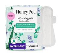 La compañía Honey Pot - Almohadillas menstruales infundidas de hierbas con alas durante la noche - 12Pad(s)