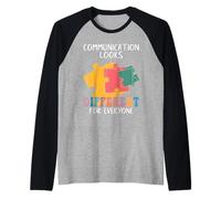 La comunicación de concienciación sobre el autismo se ve diferente para todos Camiseta Manga Raglan