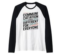 La comunicación se ve Diferente Terapia del Habla Autismo Camiseta Manga Raglan