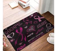 La Concienciación sobre El Cáncer De Mama Espera Un Lazo Rosa Alfombra De Baño Suave Tapete para Puerta Fácil De Limpiar Felpudo De Entrada para Jardín Cuarto Pasillo 40X60 Cm