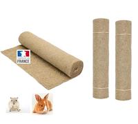 La Cordeline - Juego de 3 alfombras de cama de cáñamo natural, 40 x 100 cm, 1000 g/m², base de jaula para roedores, conejos, hámster…