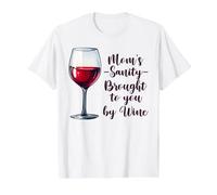 La Cordura de mamá traída a ti por el Humor del Vino Camiseta gráfica económica, Hombre, Blanco, L