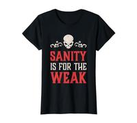 La Cordura del cráneo Malvado es para el Demonio del Infierno Camiseta gráfica económica, Mujer, Negro, XS