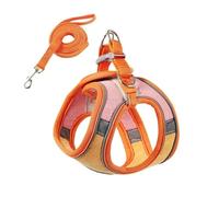 La Correa for Caminar for Gatos, Reflectante, antirrotura, Estilo Chaleco, es cómoda, Moderna y Transpirable(Orange+Pink,L)