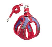 La Correa for Caminar for Gatos, Reflectante, antirrotura, Estilo Chaleco, es cómoda, Moderna y Transpirable(Red+Blue,S)