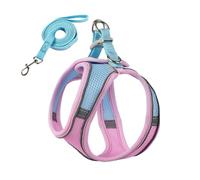 La Correa for Caminar for Gatos, Reflectante, antirrotura, Estilo Chaleco, es cómoda, Moderna y Transpirable(Pink+Blue,S)