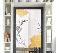 La Cortina De Entrada Japonesa Cortina De Estilo JaponéS Cortina De Media Puerta Impresa Se Puede Usar Como Una ParticióN Para Separar Dos Habitaciones DecoracióN Del Hogar amarillo negro 70 x 120 cm