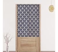 La Cortina De Entrada Japonesa Cortina De Estilo JaponéS Cortina De Media Puerta Impresa Se Puede Usar Como Una ParticióN Para Separar Dos Habitaciones DecoracióN Del Hogar patrón negro 80 x 90 cm