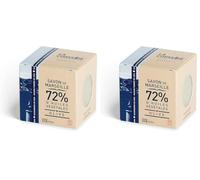 La Corvette - Cubo de jabón de Marsella oliva, Ecocert, caja de cartón - 300g (Paquete de 2)