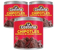 La Costena Bundle of 3 x La Costena Chipotles Peppers In Adobo Sauce 199g