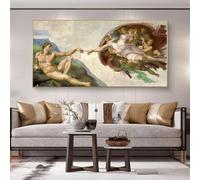 La creación de Adán de Miguel Ángel, pinturas en lienzo para pared, carteles e impresiones artísticos, imágenes de arte famosas para sala de estar, 40 x 80 cm, sin marco