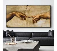 La creación de Adán por Miguel Ángel famoso arte pinturas en la pared arte carteles e impresiones mano a mano arte cuadros 60 x 120 cm sin marco