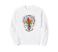 La Creatividad es Inteligencia divertirse Inspiración Sudadera, Unisex para Adultos, Blanco, XL
