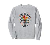 La Creatividad es Inteligencia divertirse Inspiración Sudadera, Unisex para Adultos, Gris Jaspeado, L