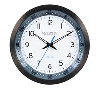 La Crosse Technology 404-54667-INT 10-Inch Atomic Chapter Ring Stainless Steel Analog Clock