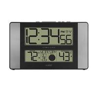 La Crosse Technology Reloj atómico con Temperatura Exterior, Gris/Negro