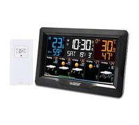 La Crosse Technology SW403 - Estación Meteorológica Interior Exterior con Reloj, J+4 con Conexión WiFi y Pantalla Colorida, Color Negro