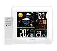 La Crosse Technology WS6820 - Estación meteorológica radiocontrolada con pantalla LCD colorida, color blanco