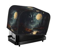 La cubierta para tostadora Moon Stars and Planets es adecuada para 2 cubiertas pequeñas para tostadoras con ranuras anchas y viene con un bolsillo de almacenamiento para satisfacer diversas