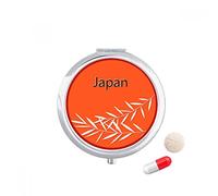 La cultura de Japón patron de bambú Travel bolsillo píldora caso medicina dispensador espejo regalo caja de almacenamiento