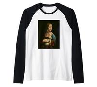 La Dama con un armiño de Leonardo da Vinci (1490) Camiseta Manga Raglan