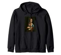 La Dama con un armiño de Leonardo da Vinci (1490) Sudadera con Capucha