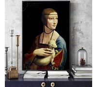 La dama con un armiño, reproducciones de pinturas en la pared, de Leonardo Da Vinci, famoso lienzo para la decoración de la sala de estar Sin marco (Size : 30x45cm no frame)