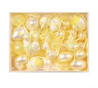 La decoración animada te espera con estos 30 adornos de huevos de colores surtidos que los hace perfectos para cualquier entorno esta temporada (amarillo)