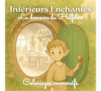 La demeure du Halfelin - Intérieurs Enchantés: Coloriage Fantasy Immersif / Féérique / Anti-stress : Pour tous âges (enfants, adolescents et adultes) ... objets à colorier - Détente et Relaxation