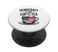 La Democracia Es Mi Taza De Té Amor Patriótico Amantes del PopSockets PopGrip Adhesivo