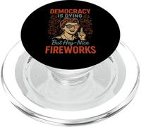 La democracia está muriendo pero bonitos fuegos artificiales 4 de julio Mujeres Niña PopSockets PopGrip para MagSafe