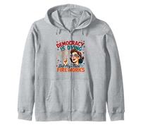 La democracia está muriendo pero los fuegos artificiales frescos 4 de julio Mujeres Niña Sudadera con Capucha
