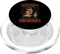 La democracia está muriendo pero NiceFireworks 4 de julio Patriótico PopSockets PopGrip para MagSafe