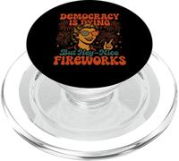 La democracia se está muriendo, pero bonitos fuegos artificiales 4 de julio Groovy PopSockets PopGrip para MagSafe