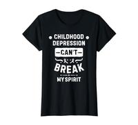 La depresión Infantil no Puede Romper mi espíritu Camiseta gráfica económica, Mujer, Negro, XL
