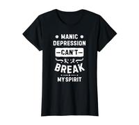 La depresión maníaca no Puede Romper mi espíritu Camiseta gráfica económica, Mujer, Negro, XS