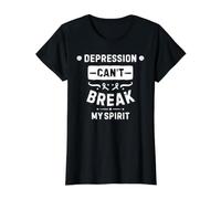 La depresión no Puede Romper mi espíritu Camiseta gráfica económica, Mujer, Negro, S