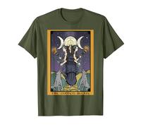 La Diosa Hecate Tarot Card Triple Luna Wiccan Pagan Witch Camiseta, Hombre, Verde Oliva, XXL