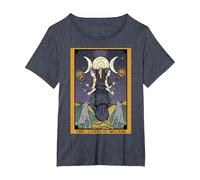 La Diosa Hecate Tarot Card Triple Luna Wiccan Pagan Witch Camiseta, Mujer Tallas Grandes, Azul Jaspeado, 1XL Grande