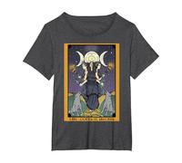 La Diosa Hecate Tarot Card Triple Luna Wiccan Pagan Witch Camiseta, Mujer Tallas Grandes, Jaspeado Oscuro, 4XL Grande