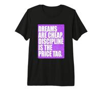 La disciplina del Color púrpura es la Etiqueta de Precio Gráfico púrpura Camiseta Premium