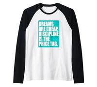La disciplina del Color Turquesa es la Etiqueta de Precio Turquesa Camiseta Manga Raglan