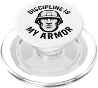 La disciplina es mi armadura. Cita militar vintage. PopSockets PopGrip para MagSafe