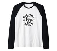 La disciplina es mi armadura. Motivación militar. Camiseta Manga Raglan