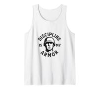 La disciplina es mi armadura. Motivación militar. Camiseta sin Mangas