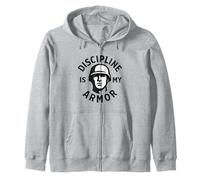 La disciplina es mi armadura. Motivación militar. Sudadera con Capucha