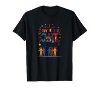 La Diversidad Nos Hace más Fuertes: celebración de Unidad inclusiva Camiseta, Hombre, Negro, L